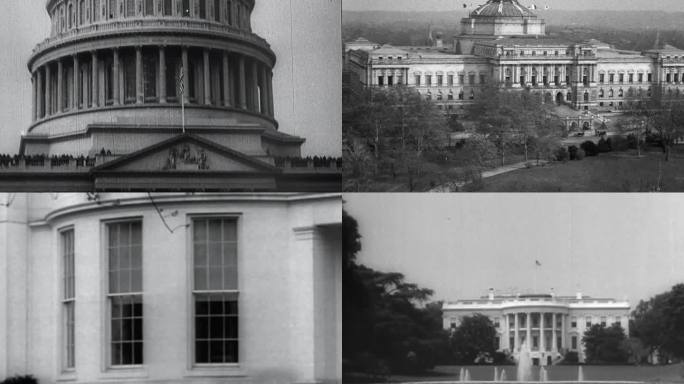 20年代美国华盛顿建筑街景交通风景