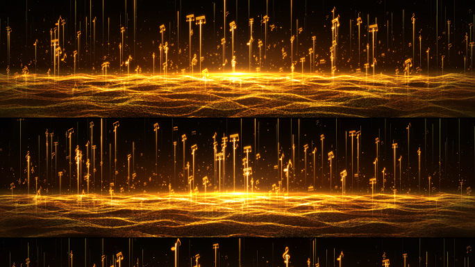 金色粒子音符背景8k