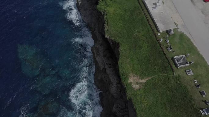 4K美国塞班海岛大海悬崖海浪礁石风光航拍