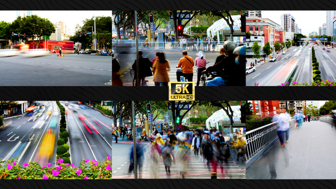 大城市晚高峰车流人流延时合集