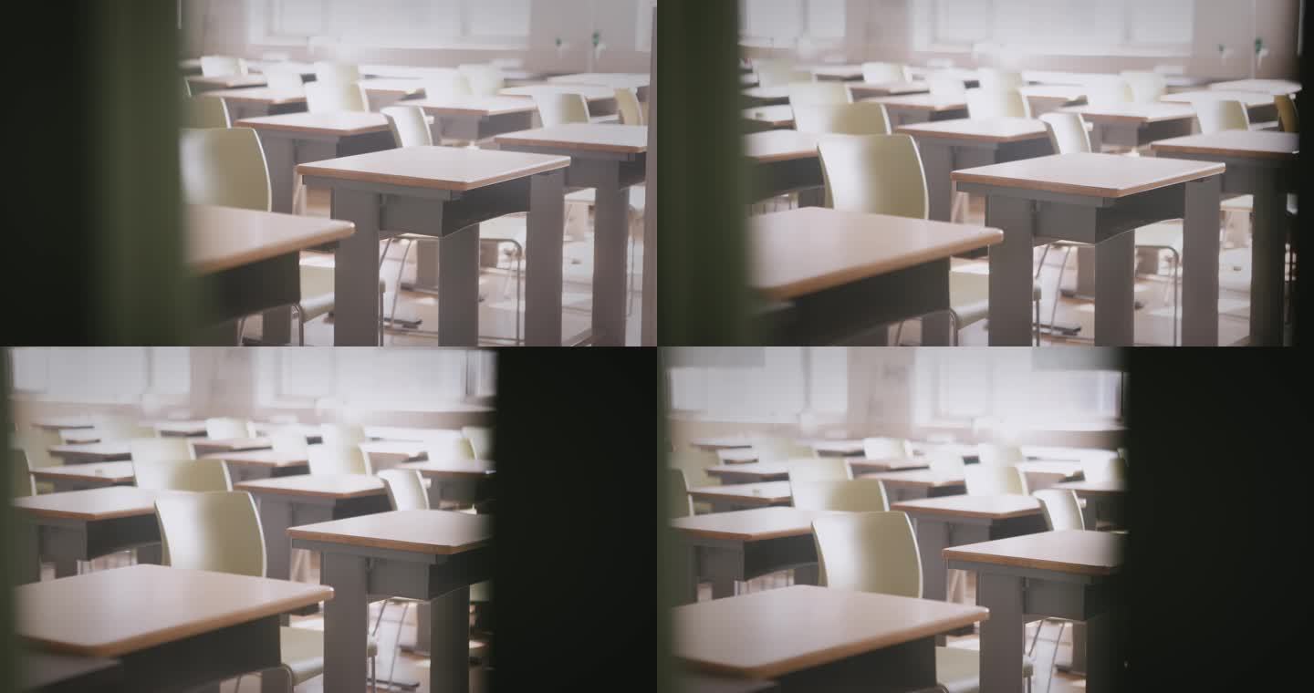 【正版素材】学校教室课桌空镜
