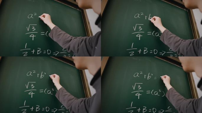 【正版素材】校园教师黑板写字