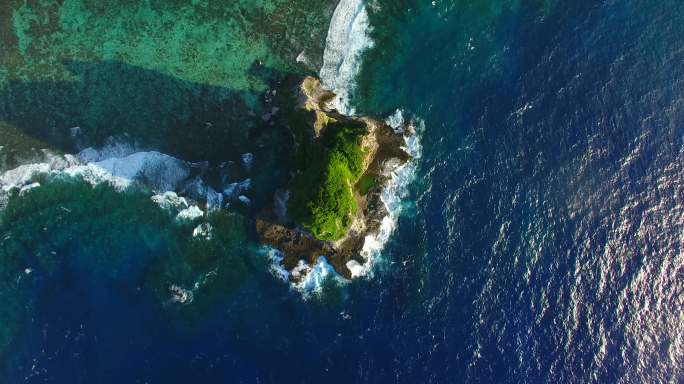 4K美国塞班海岛大海悬崖海浪礁石风光航拍