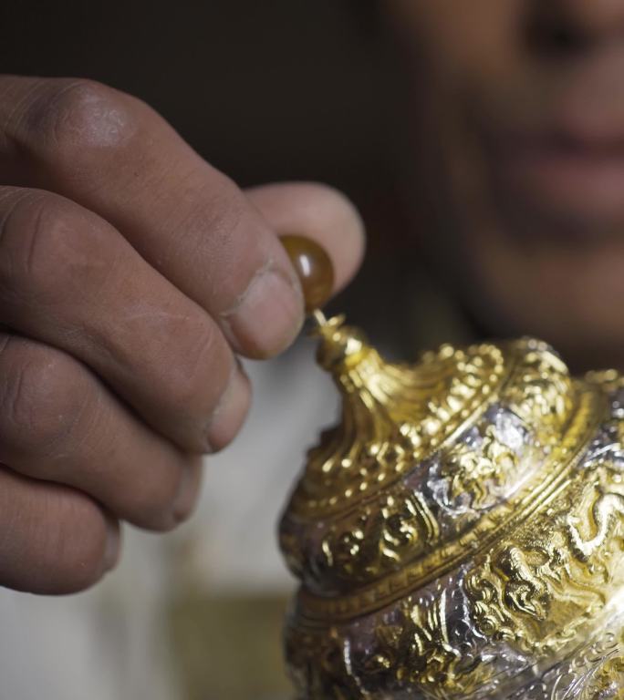 西藏工艺品 铸造 打铁 锤铁 银器 银碗