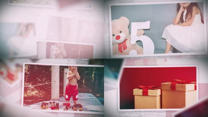 温馨生日祝福唯美ae单张电子相册模板