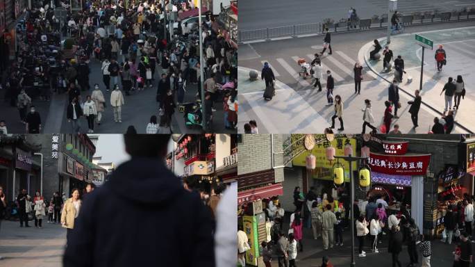 宁波鼓楼街头的人流 步行街烟火气合集