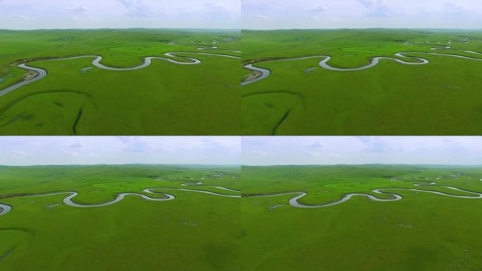 呼伦贝尔莫日根河航拍