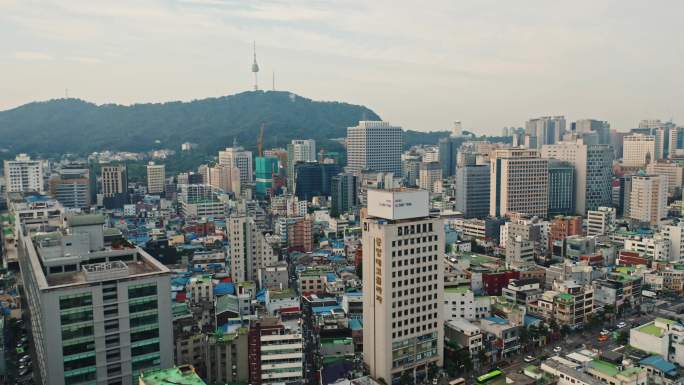 韩国首尔城市航拍