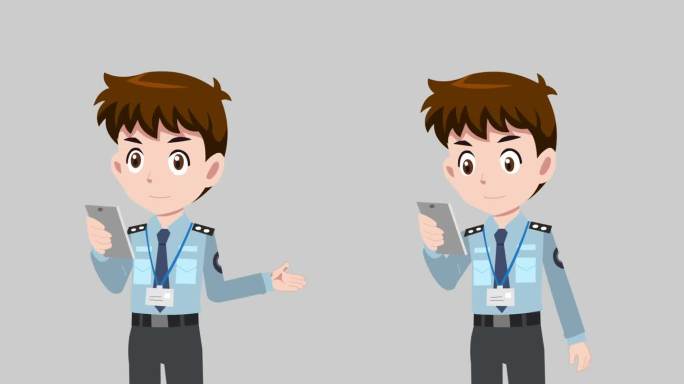 卡通MG动画角色演讲解说部队军人警察商务