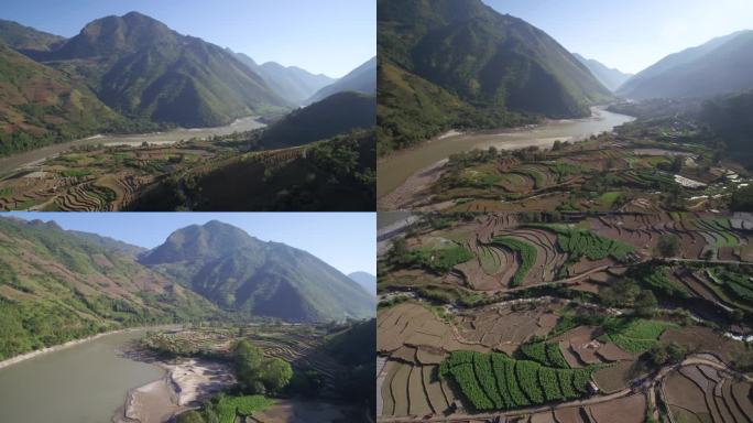 保山施甸龙陵怒江梯田峡谷山区耕地田野