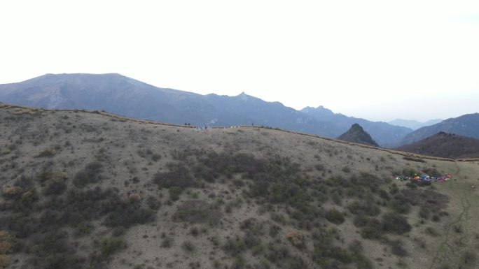 秦岭山顶山川环境自然风光航拍