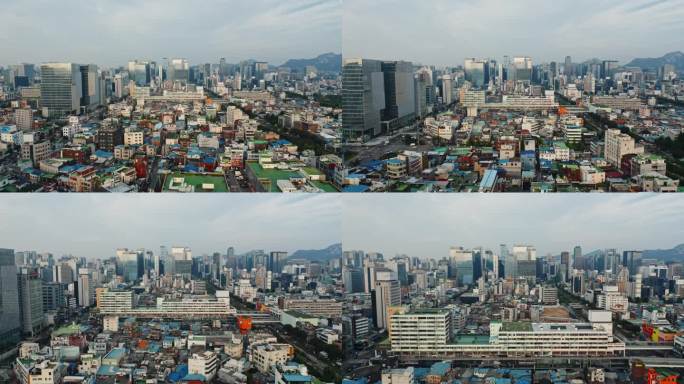 韩国首尔城市航拍