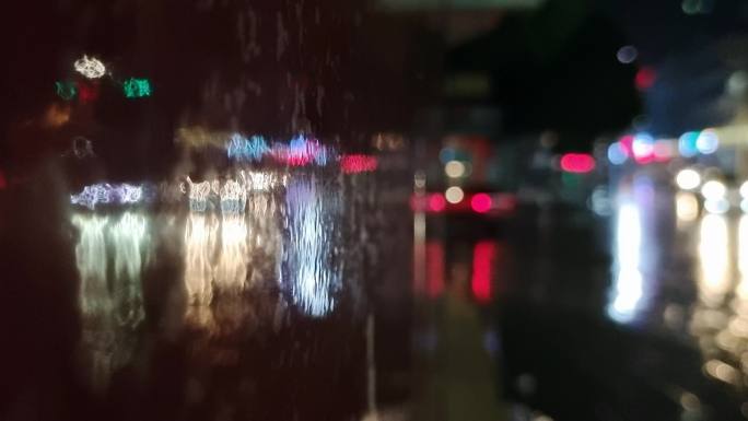 城市的声音 雨天 雨中的晚上雨 深夜夜晚