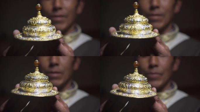 黄白铜 藏式银杯 藏族银碗盖