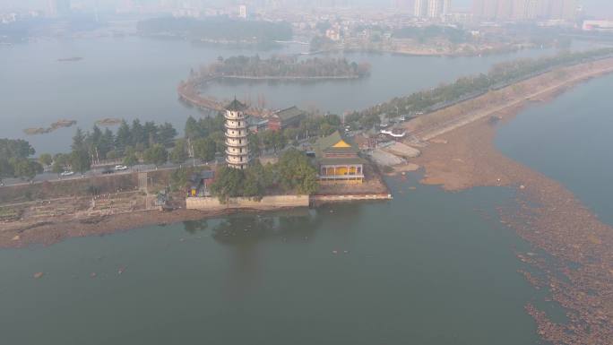 湖北黄石大冶市大冶湖周边航拍