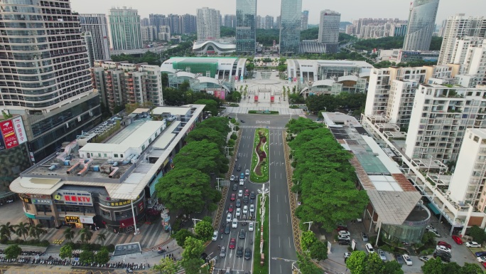 江门地标万达广场五邑广场城市航拍4K