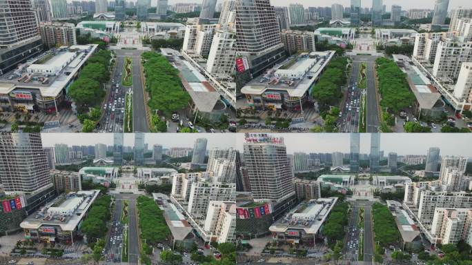 江门地标万达广场五邑广场城市航拍4K