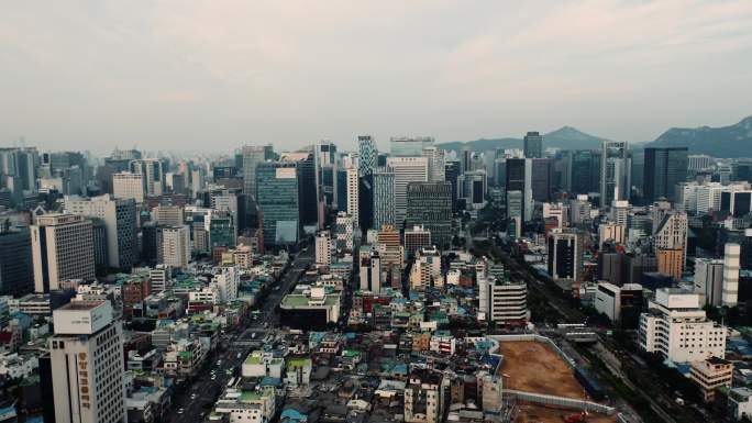 韩国首尔城市航拍