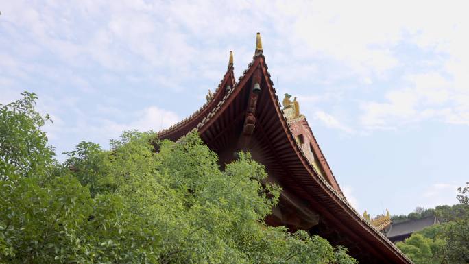 禅院寺庙一角空镜头 杭州西湖净慈寺