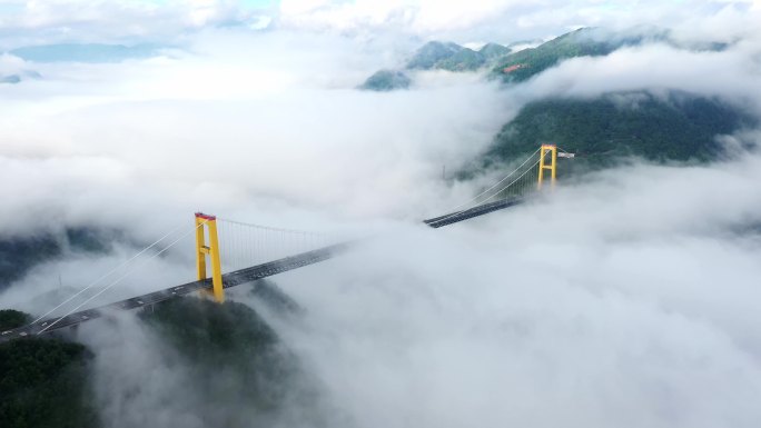 武陵山区高速路大桥航拍4K