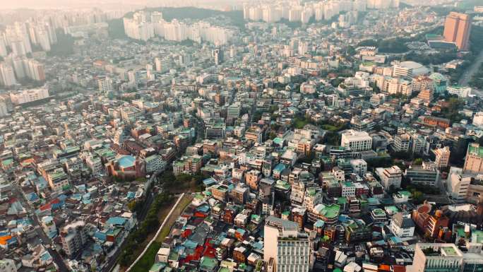 韩国首尔城市航拍