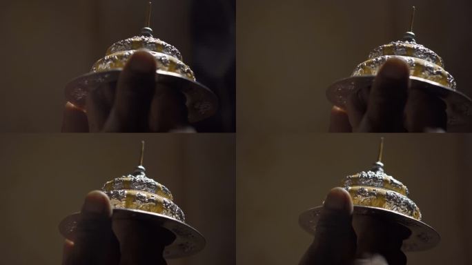 藏式银杯 藏族银碗盖 银碗上色