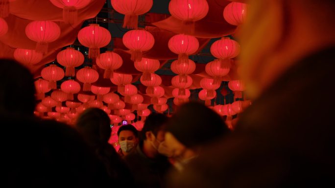 春节元宵节 红灯笼 节日氛围