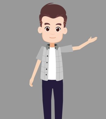 卡通mg动画角色演讲解说志愿者销售商务男视频素材包