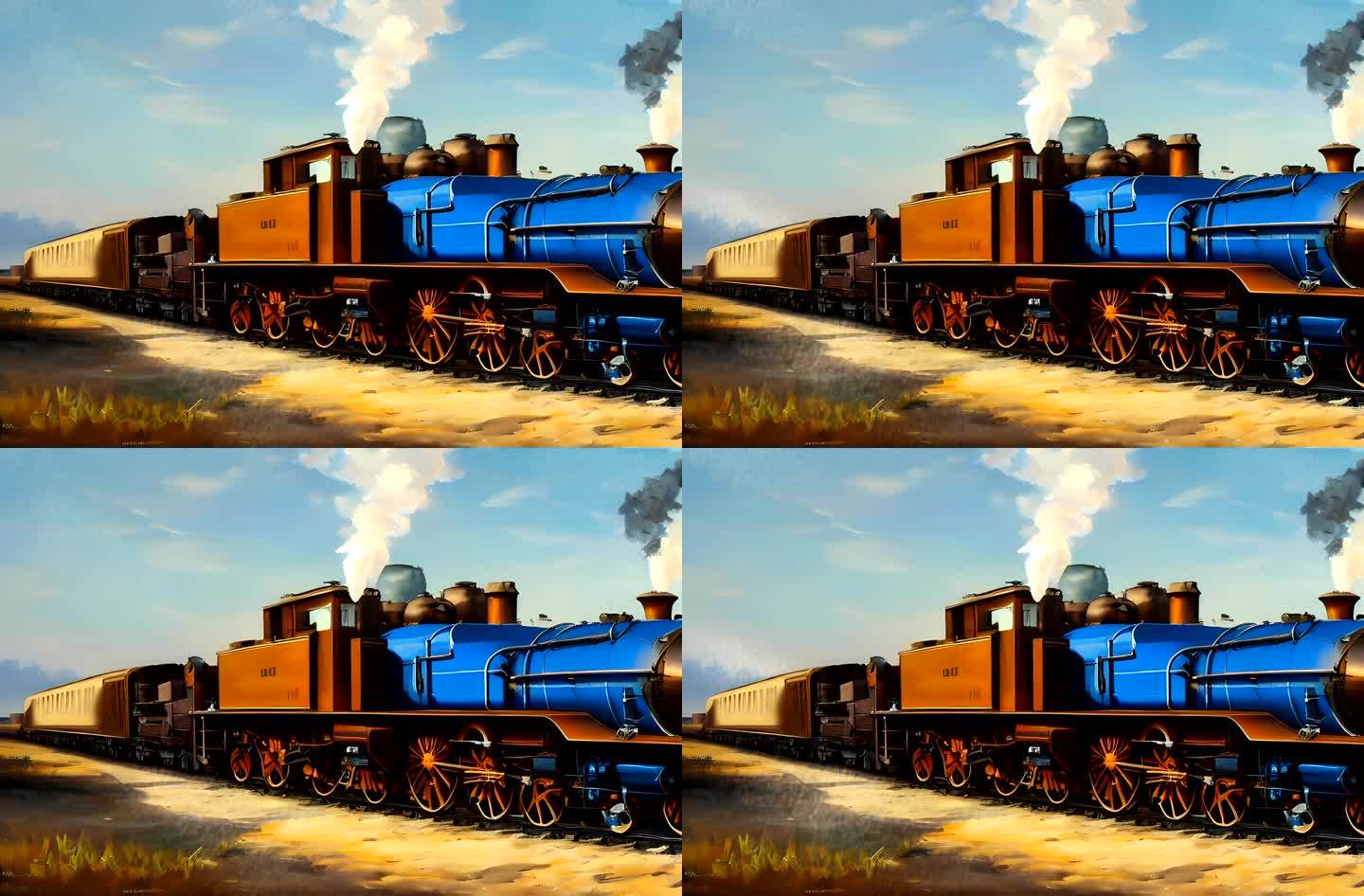 蓝色火车头