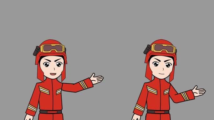 卡通MG动画角色演讲解说志愿者消防员