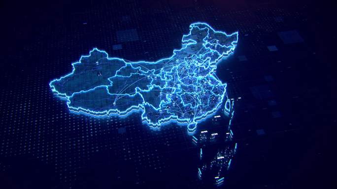 中国地图互联c4d工程