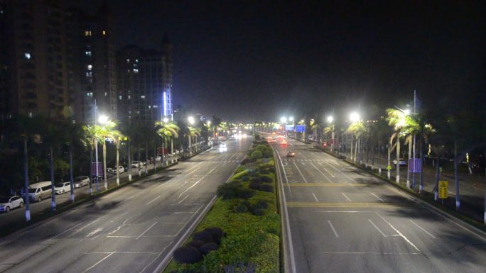 广西防城港北部湾大道夜景