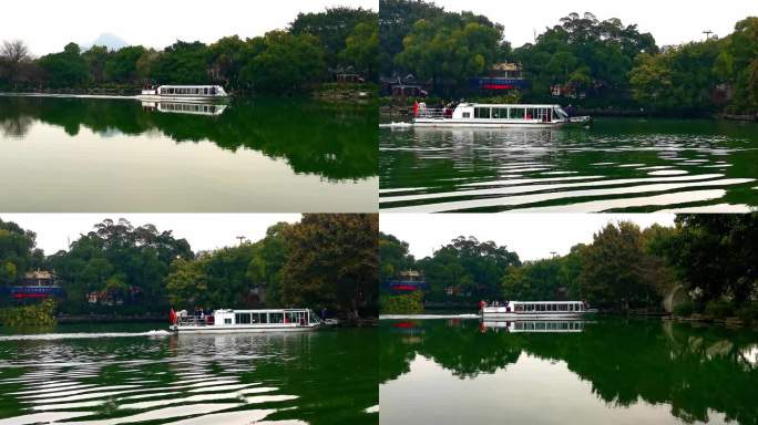 桂林旅游 旅游船 唯美水面倒影 水波涟漪