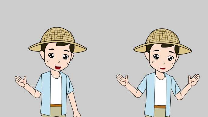 卡通MG动画角色演讲解说志愿者农民草帽