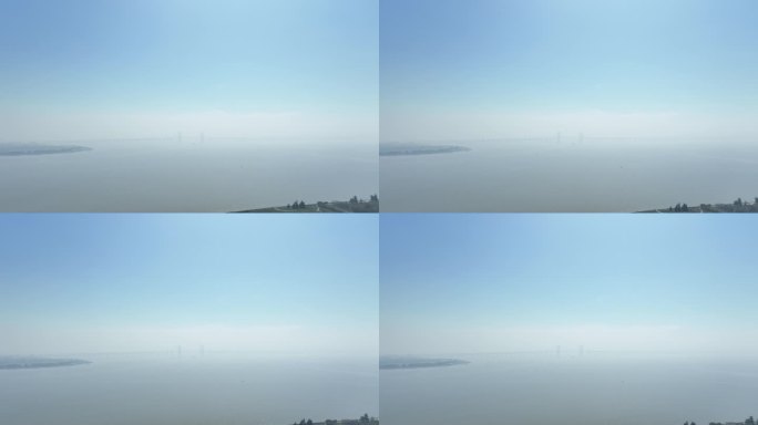 泉州湾跨海大桥航拍海上大桥大海桥梁