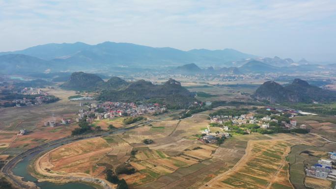 山川美景延时航拍美丽乡村