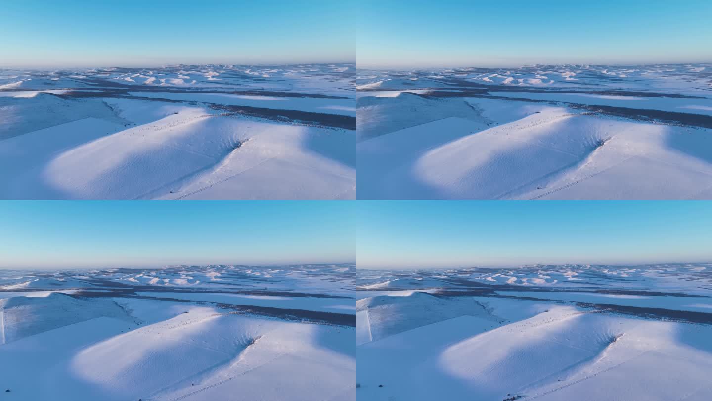 航拍内蒙古雪域雪原风光