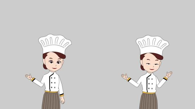 卡通MG动画角色解说厨师后勤服务员