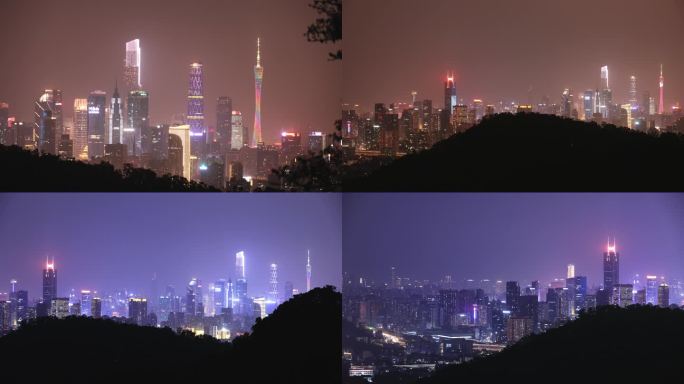 广州白云山远眺小蛮腰夜景