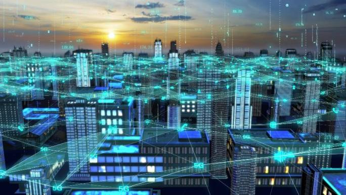 5g网络信号wifi无线网覆盖的智慧城市