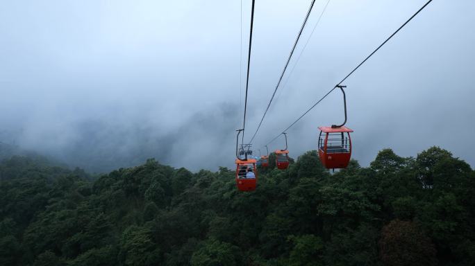 青城后山景区索道自然风光