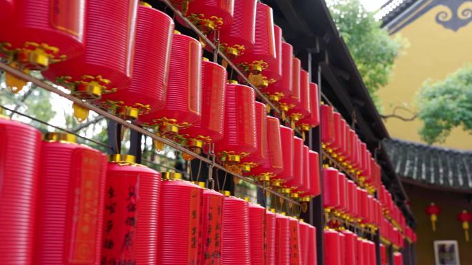 寺庙空镜头 红灯笼 杭州西湖净慈寺