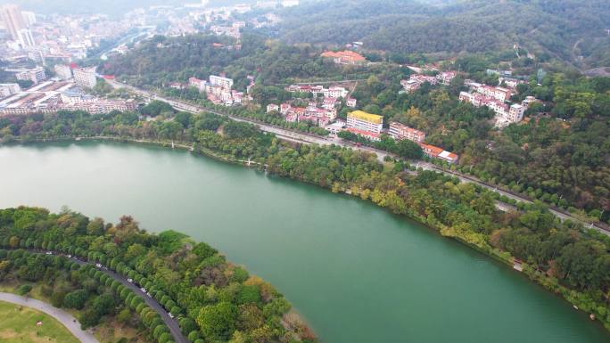 广西百色右江风光城市建筑航拍红色旅游4k