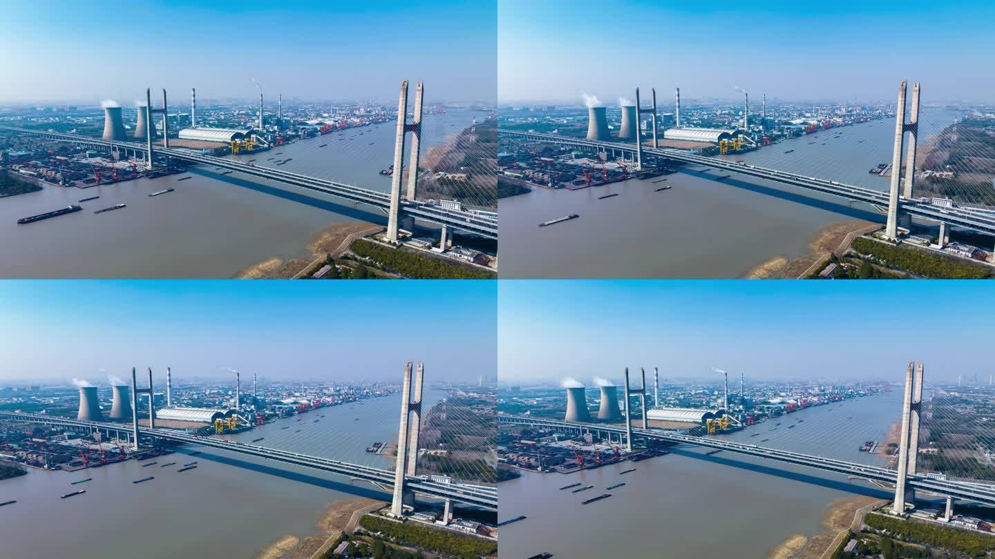 上海闵浦大桥航拍延时
