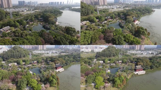 广东顺德顺峰山古寺4k航拍