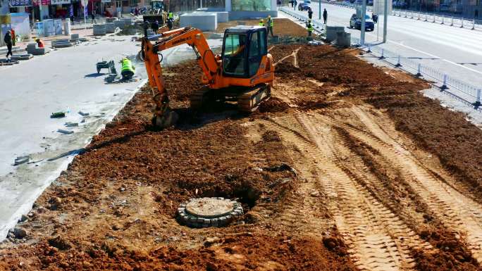 航拍地铁建设施工建设基建城建