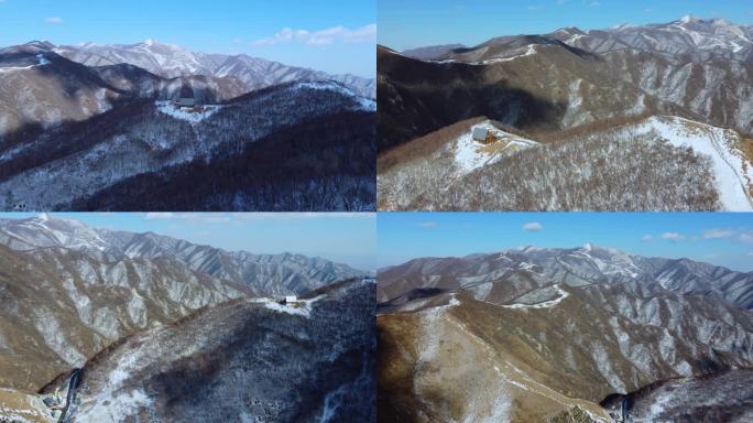 [4K]航拍素材.海坨山谷营地雪后云影