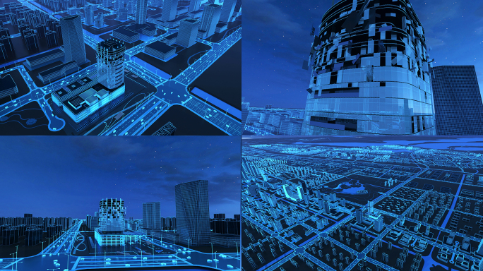 4K虚拟城市生长三维动画