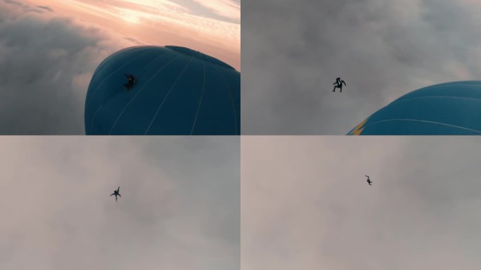 热气球跳伞fpv拍摄片段 50帧