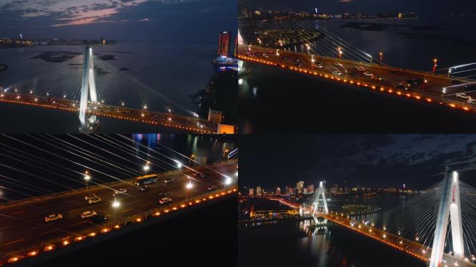 世纪大桥夜景航拍